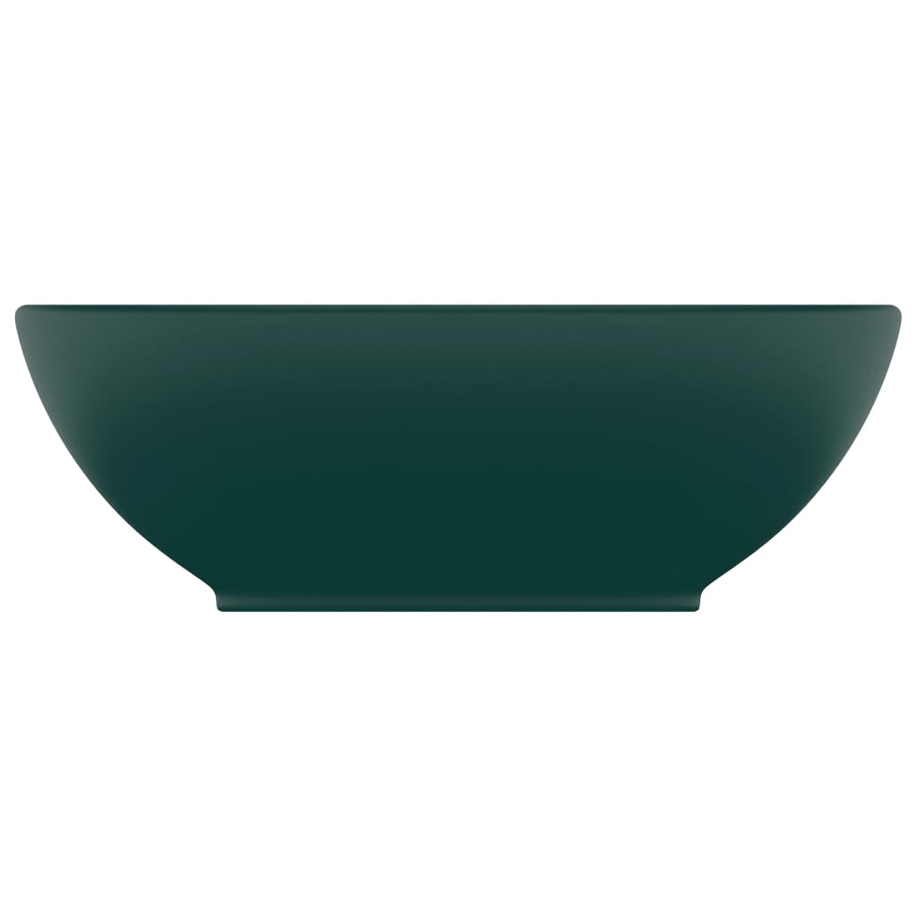 Lavabo ovale de luxe Vert foncé mat 40x33 cm Céramique