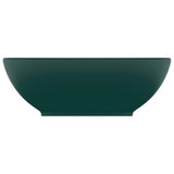 Lavabo ovale de luxe Vert foncé mat 40x33 cm Céramique