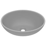 Lavabo ovale de luxe Gris clair mat 40x33 cm Céramique