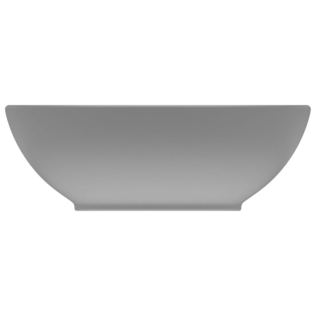 Lavabo ovale de luxe Gris clair mat 40x33 cm Céramique