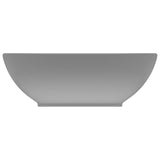 Lavabo ovale de luxe Gris clair mat 40x33 cm Céramique