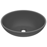 Lavabo ovale de luxe Gris foncé mat 40x33 cm Céramique