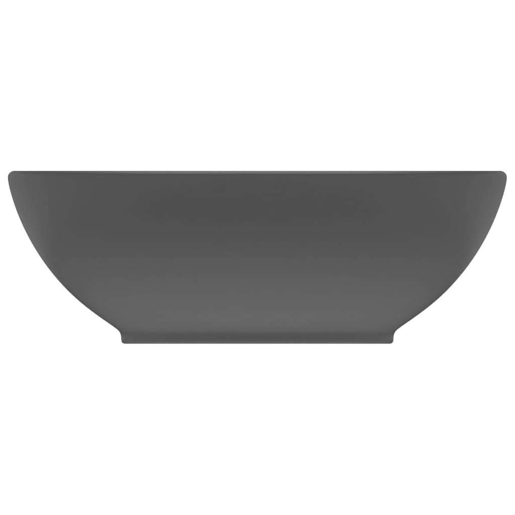 Lavabo ovale de luxe Gris foncé mat 40x33 cm Céramique