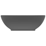 Lavabo ovale de luxe Gris foncé mat 40x33 cm Céramique