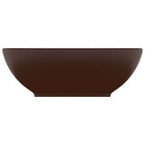 Lavabo ovale de luxe Marron foncé mat 40x33 cm Céramique