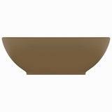 Lavabo ovale de luxe Crème mat 40x33 cm Céramique