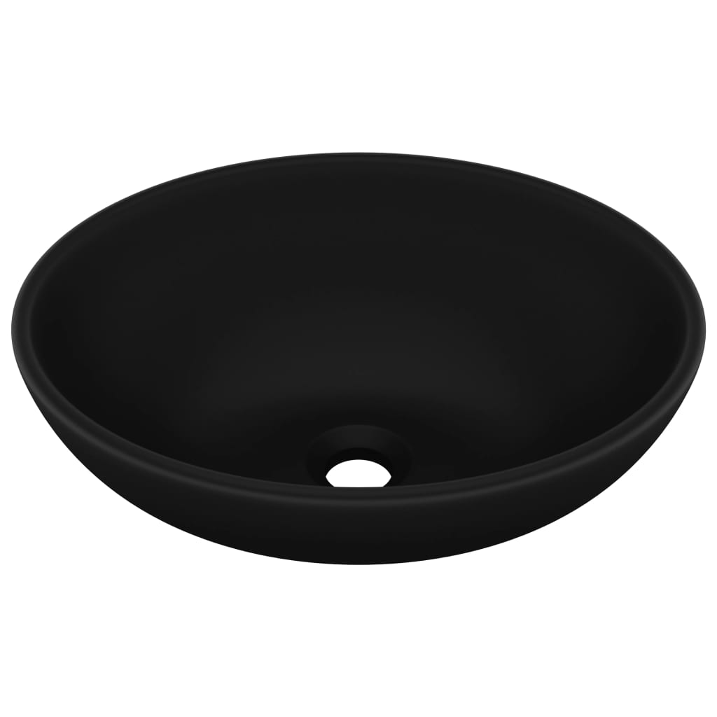 Lavabo ovale de luxe Noir mat 40x33 cm Céramique