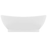 Lavabo ovale de luxe à trop-plein Blanc mat 58,5x39cm Céramique