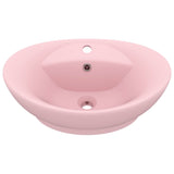 Lavabo ovale de luxe à trop-plein Rose mat 58,5x39 cm Céramique