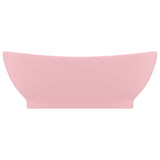 Lavabo ovale de luxe à trop-plein Rose mat 58,5x39 cm Céramique