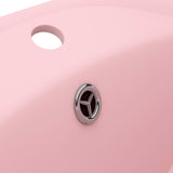 Lavabo ovale de luxe à trop-plein Rose mat 58,5x39 cm Céramique