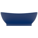 Lavabo ovale à trop-plein Bleu foncé mat 58,5x39 cm Céramique