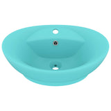 Lavabo ovale à trop-plein Vert clair mat 58,5x39 cm Céramique