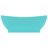 Lavabo ovale à trop-plein Vert clair mat 58,5x39 cm Céramique