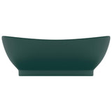 Lavabo ovale à trop-plein Vert foncé mat 58,5x39 cm Céramique