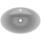 Lavabo ovale à trop-plein Gris clair mat 58,5x39 cm Céramique