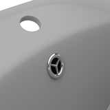 Lavabo ovale à trop-plein Gris clair mat 58,5x39 cm Céramique