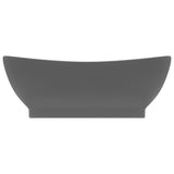 Lavabo ovale à trop-plein Gris foncé mat 58,5x39 cm Céramique