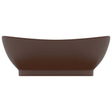 Lavabo ovale à trop-plein Marron foncé mat 58,5x39 cm Céramique