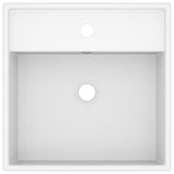 Lavabo carré de luxe à trop-plein Blanc mat 41x41 cm Céramique