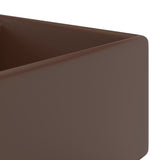 Lavabo carré à trop-plein Marron foncé mat 41x41 cm Céramique