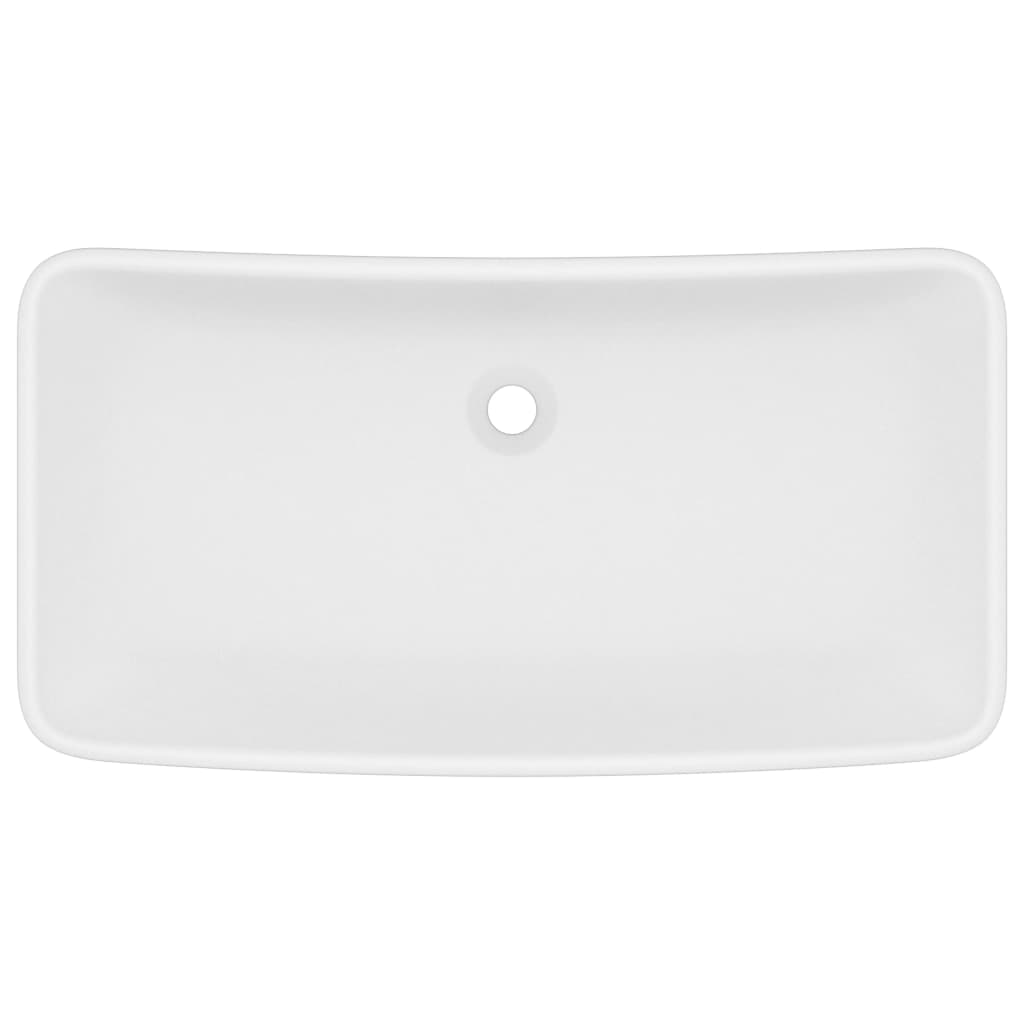 Lavabo de luxe rectangulaire Blanc mat 71x38 cm Céramique