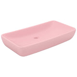 Lavabo de luxe rectangulaire Rose mat 71x38 cm Céramique