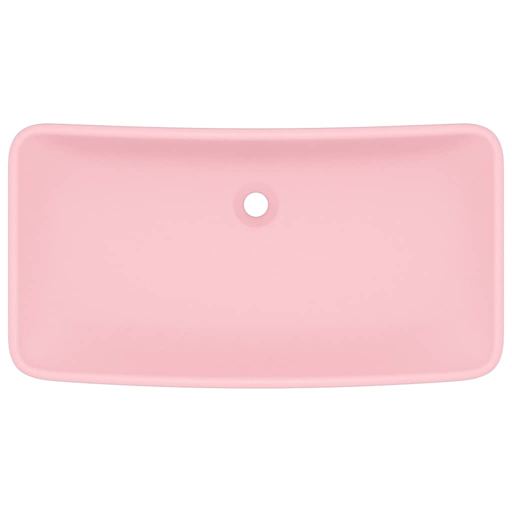 Lavabo de luxe rectangulaire Rose mat 71x38 cm Céramique