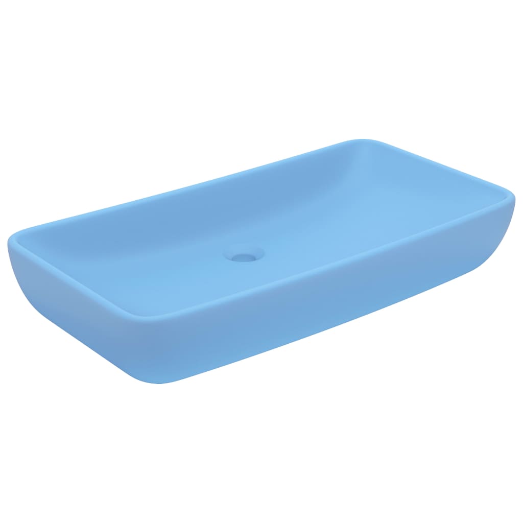 Lavabo de luxe rectangulaire Bleu clair mat 71x38 cm Céramique