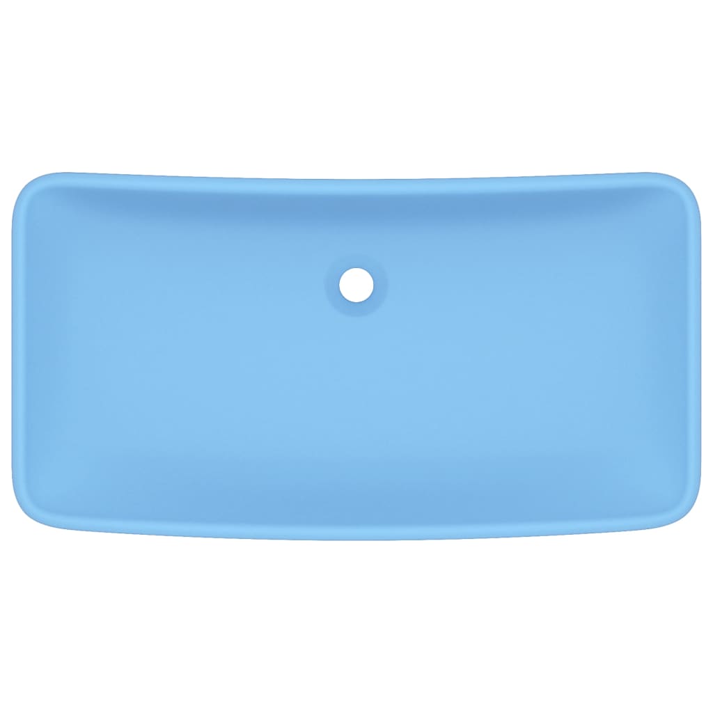 Lavabo de luxe rectangulaire Bleu clair mat 71x38 cm Céramique