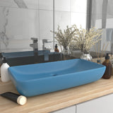 Lavabo de luxe rectangulaire Bleu clair mat 71x38 cm Céramique