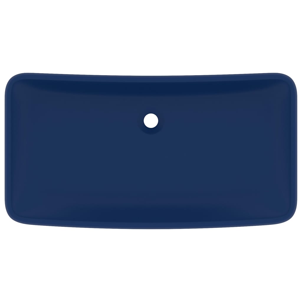 Lavabo de luxe rectangulaire Bleu foncé mat 71x38 cm Céramique