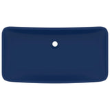 Lavabo de luxe rectangulaire Bleu foncé mat 71x38 cm Céramique