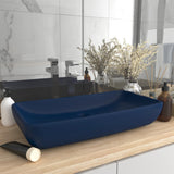 Lavabo de luxe rectangulaire Bleu foncé mat 71x38 cm Céramique