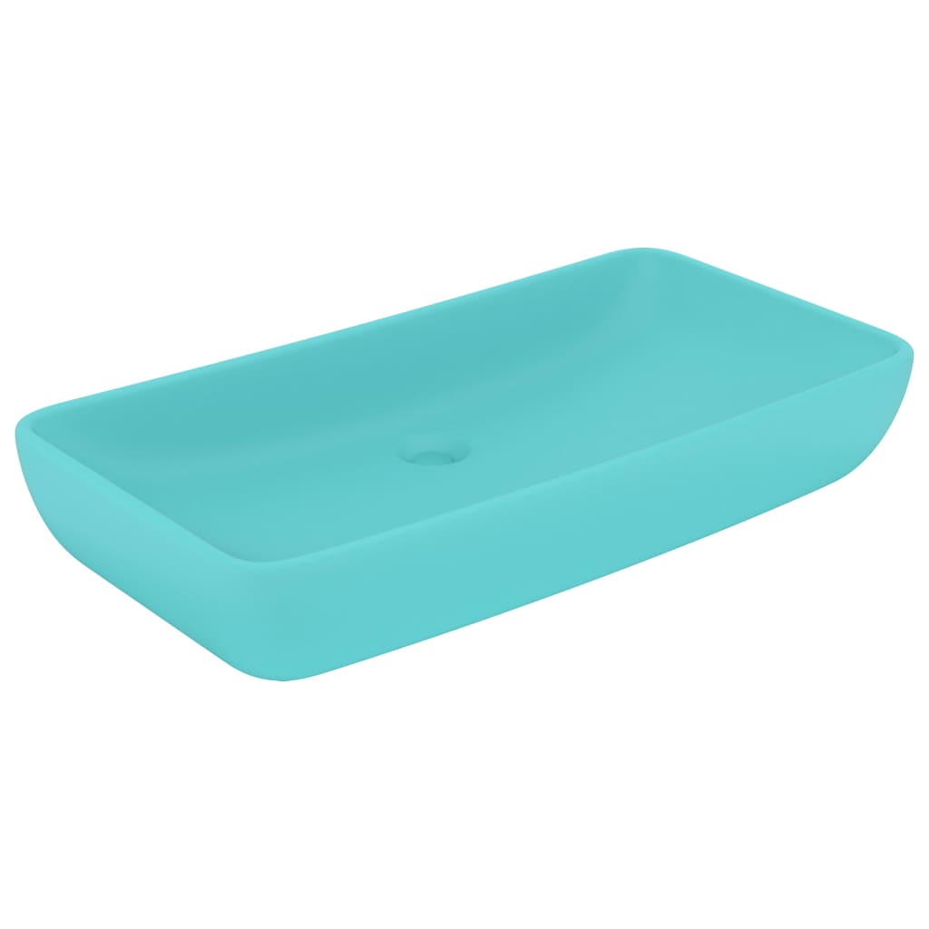 Lavabo de luxe rectangulaire Vert clair mat 71x38 cm Céramique