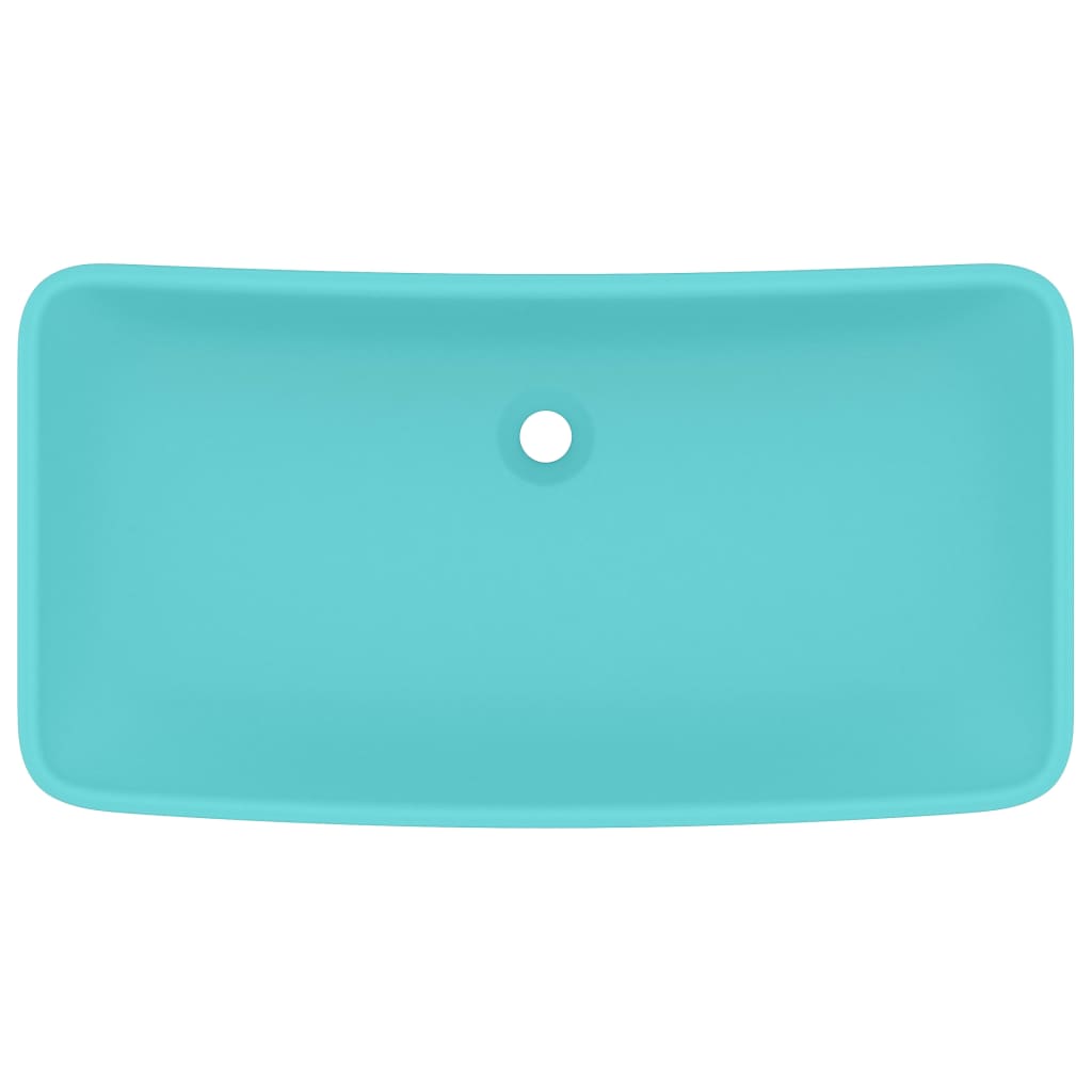 Lavabo de luxe rectangulaire Vert clair mat 71x38 cm Céramique