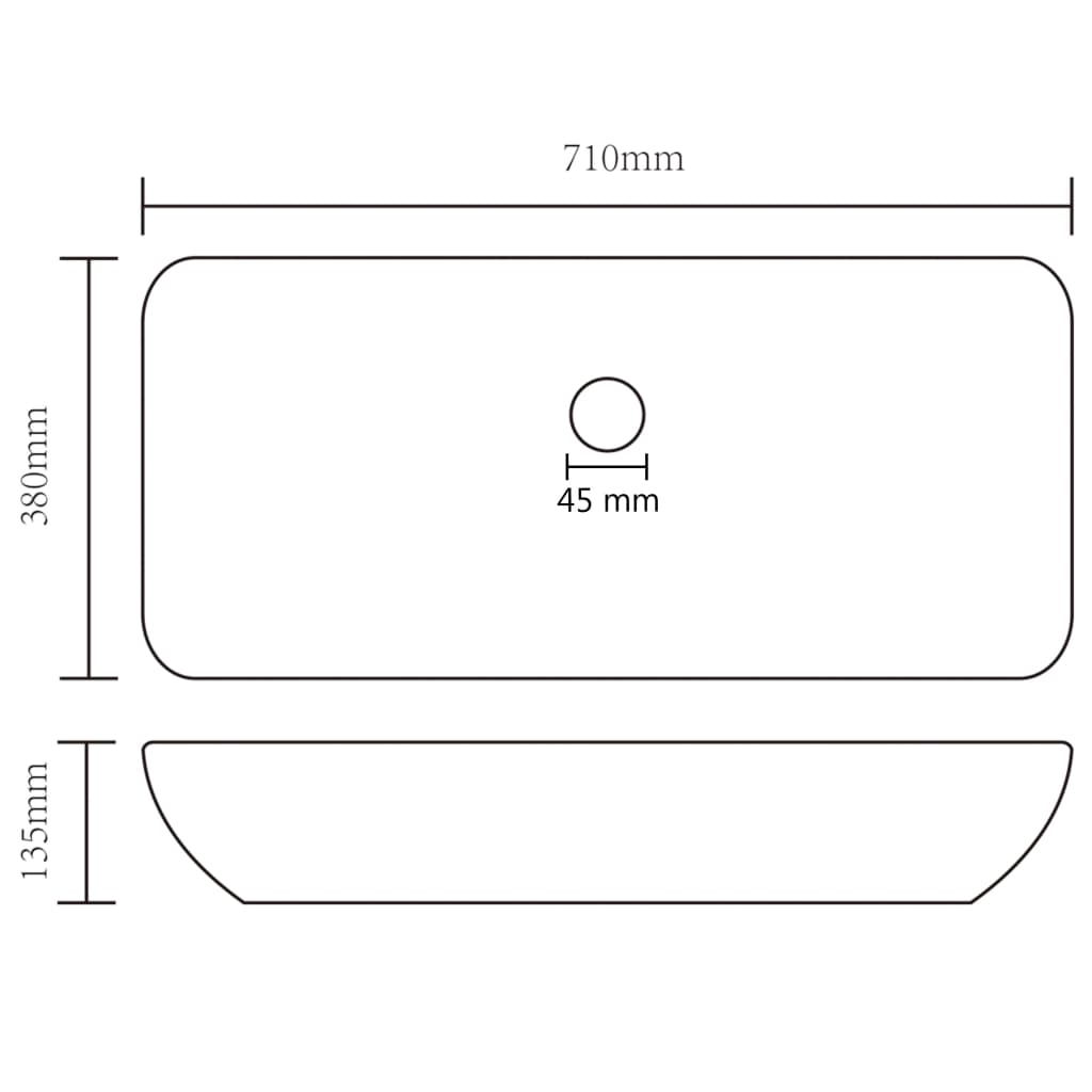 Lavabo de luxe rectangulaire Vert clair mat 71x38 cm Céramique