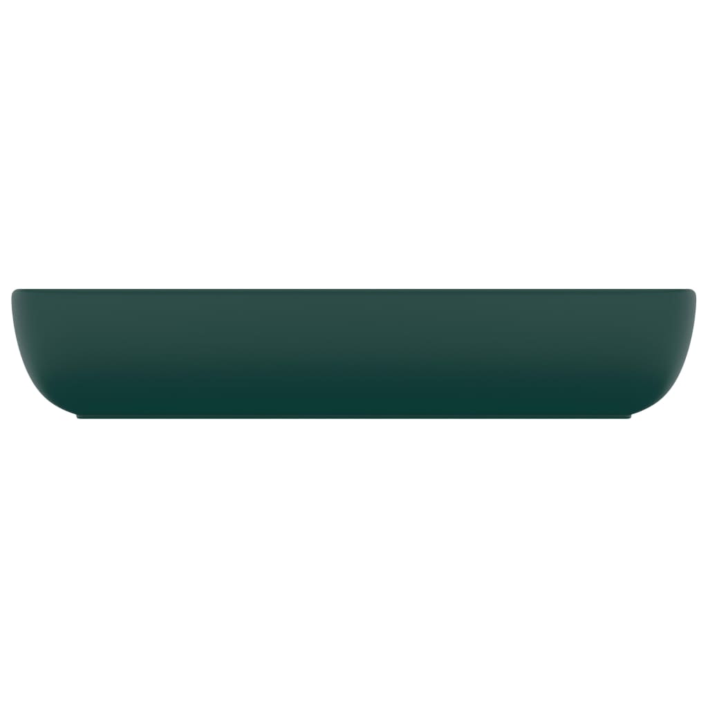 Lavabo de luxe rectangulaire Vert foncé mat 71x38 cm Céramique