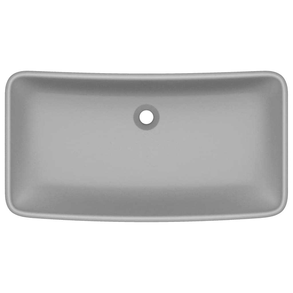 Lavabo de luxe rectangulaire Gris clair mat 71x38 cm Céramique