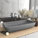 Lavabo de luxe rectangulaire Gris clair mat 71x38 cm Céramique