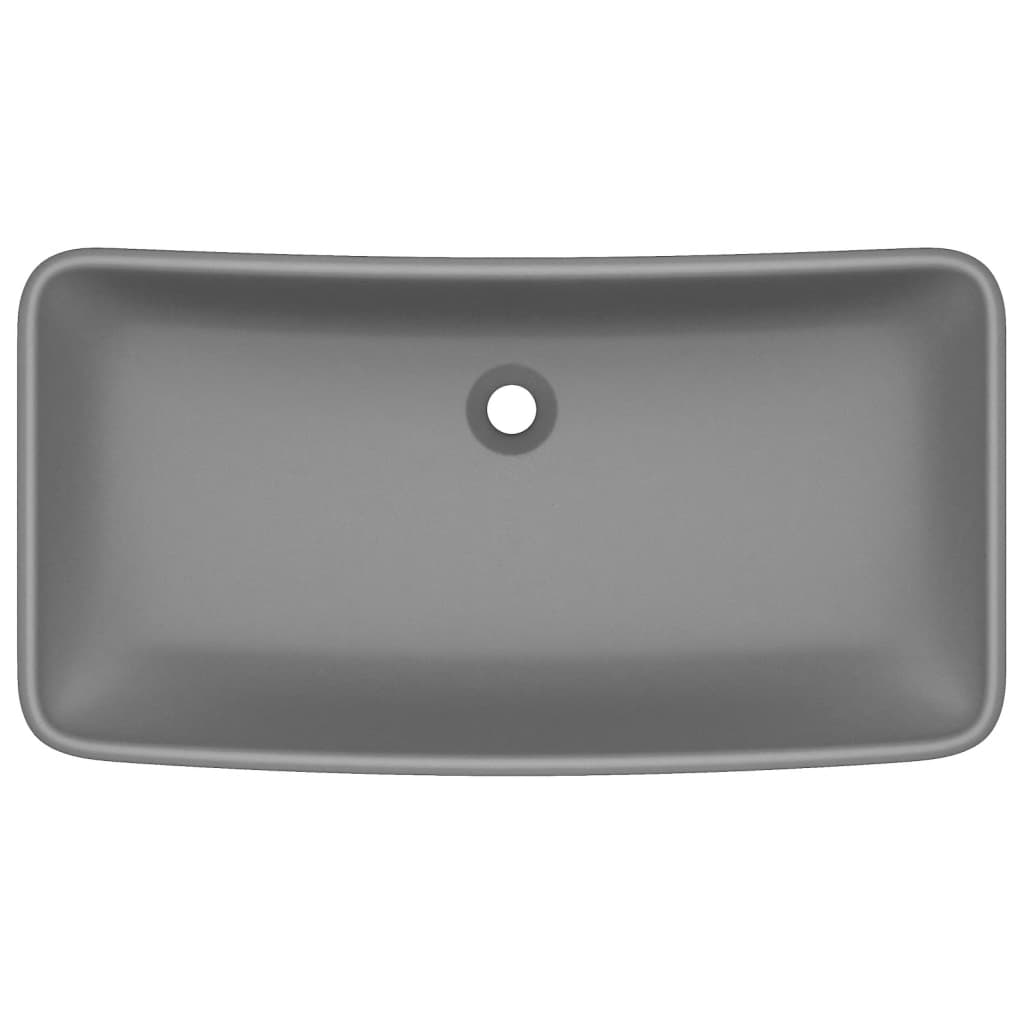 Lavabo de luxe rectangulaire Gris foncé mat 71x38 cm Céramique