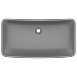 Lavabo de luxe rectangulaire Gris foncé mat 71x38 cm Céramique