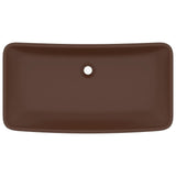 Lavabo de luxe rectangulaire Marron foncé mat 71x38cm Céramique