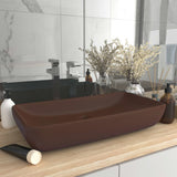 Lavabo de luxe rectangulaire Marron foncé mat 71x38cm Céramique