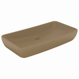 Lavabo de luxe rectangulaire Crème mat 71x38 cm Céramique