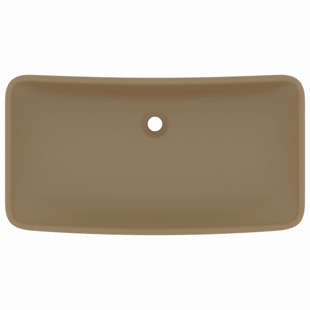 Lavabo de luxe rectangulaire Crème mat 71x38 cm Céramique