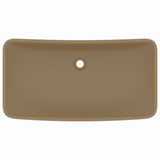 Lavabo de luxe rectangulaire Crème mat 71x38 cm Céramique