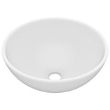 Lavabo rond de salle de bain Blanc mat 32,5x14 cm Céramique