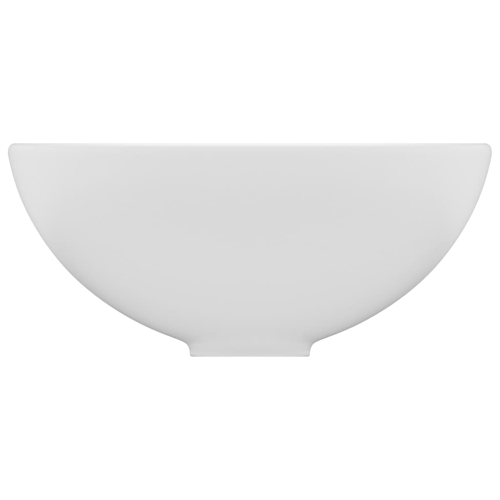 Lavabo rond de salle de bain Blanc mat 32,5x14 cm Céramique