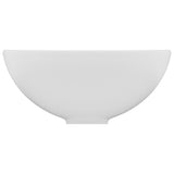 Lavabo rond de salle de bain Blanc mat 32,5x14 cm Céramique